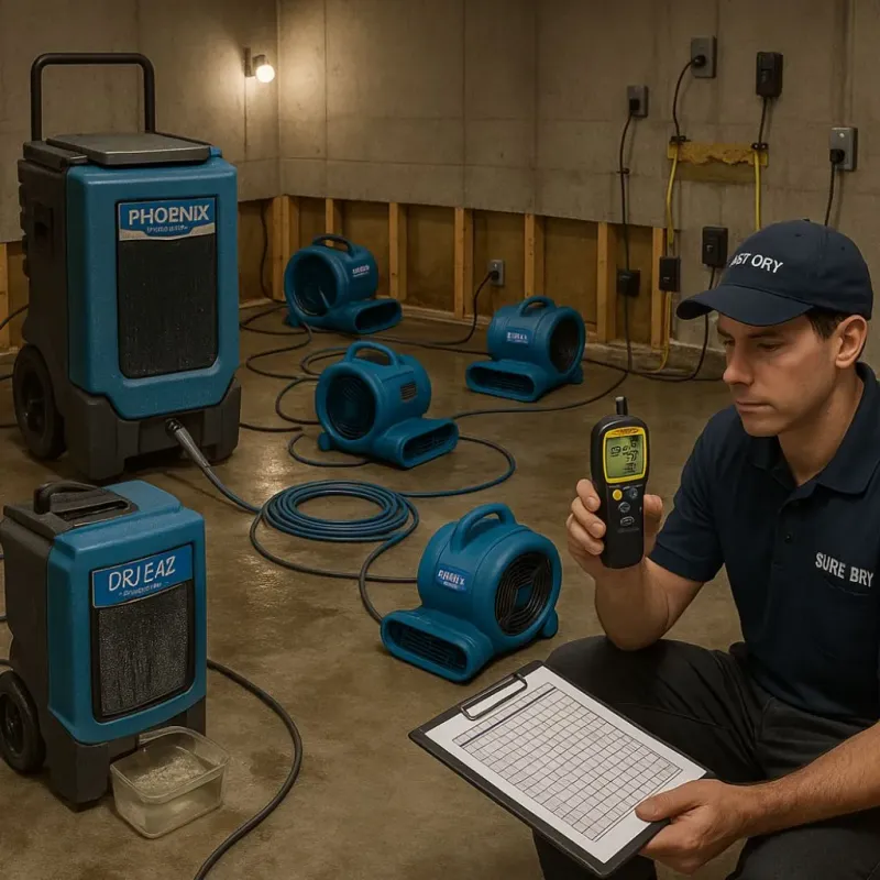 Structural Drying and Dehumidification process in Barnes County, ND